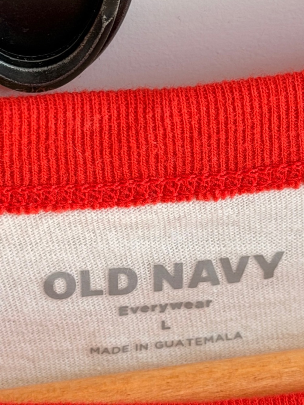 Old Navy Cream Tee with Red Trim - Picture 2 of 3